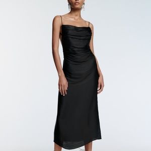 NWT - Zara Draped Midi Dress, L